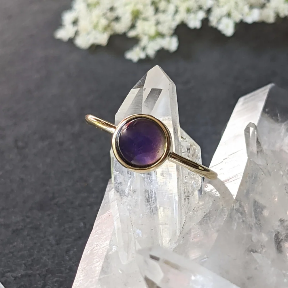 NWT Honeycat Jewelry 18k Gold Plated Mini Mood Ring, Size 8